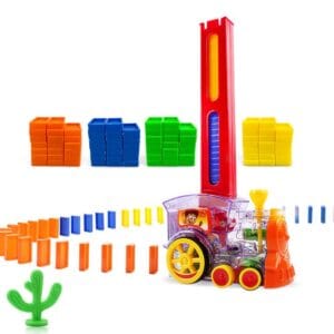 Domino statantis traukinukas "Mini domino train"