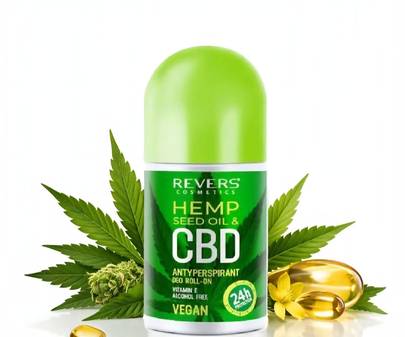Rutulinis antiperspirantas REVERS HEMP SEED & CBD, 50 ml
