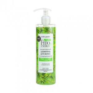 BELLE JARDIN Fito Energy šampūnas micelinis su kondicionieriumi Kanapių aliejus, proteinai ir kofeinas, 400 ml